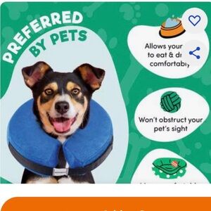 (BRAND NEW) BENCMATE MEDIUM INFLATABLE DOG/CAT CONE COLLAR (NWOT) (NEVER USED)